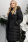 Geaca din fas neagra lunga cambrata cu cordon si insertie de blana eco detasabile 2 - StarShinerS.ro