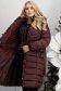 Geaca din fas visinie lunga cambrata cu cordon si insertie de blana eco detasabile 4 - StarShinerS.ro