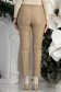 Bež ženske hlače izrađena od eko kože visoki struk 4 - StarShinerS.hr