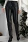 Pantaloni din piele ecologica negri conici cu buzunare laterale 4 - StarShinerS.ro