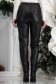 Pantaloni din piele ecologica negri conici cu buzunare laterale 5 - StarShinerS.ro
