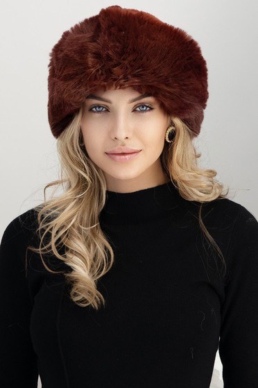 Accesorii din blana ecologica visinii cu insertii cu blana ecologica