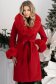 Crven ženski kaput online tkanine kambrat 1 - StarShinerS.hr
