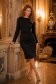Rochie din catifea neagra tip creion cu drapaje laterale - StarShinerS 1 - StarShinerS.ro