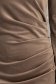 Rochie din catifea mocha  tip creion cu drapaje laterale - StarShinerS 4 - StarShinerS.ro