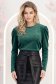 Bluza dama din catifea verde umeri bufanti - StarShinerS 1 - StarShinerS.ro