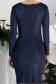 Rochie din catifea cu sclipici bleumarin tip creion cu drapaje laterale - StarShinerS 6 - StarShinerS.ro
