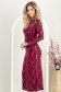 Rochie modal roz midi cu un croi drept crapata pe picior - StarShinerS 3 - StarShinerS.ro