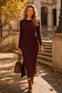 Rochie tricotata visinie midi tip creion crapata pe picior - StarShinerS 1 - StarShinerS.ro