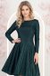 Rochie din catifea verde pana la genunchi in clos cu decolteu rotunjit - StarShinerS 1 - StarShinerS.ro