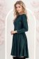 Rochie din catifea verde pana la genunchi in clos cu decolteu rotunjit - StarShinerS 2 - StarShinerS.ro