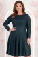 Rochie din catifea verde pana la genunchi in clos cu decolteu rotunjit - StarShinerS 1 - StarShinerS.ro