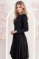 Rochie din catifea neagra pana la genunchi in clos cu decolteu rotunjit - StarShinerS 4 - StarShinerS.ro