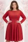 Rochie din catifea rosie pana la genunchi in clos cu decolteu rotunjit - StarShinerS 1 - StarShinerS.ro
