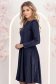 Rochie din catifea bleumarin pana la genunchi in clos cu decolteu rotunjit - StarShinerS 2 - StarShinerS.ro