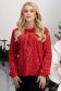 Bluza din catifea rosie cu insertii aurii cu un croi larg si guler tip esarfa 1 - StarShinerS.ro