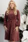 Rochie caramizie din catifea până la genunchi in clos cu elastic in talie si cordon detasabil - StarShinerS 1 - StarShinerS.ro