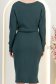 Rochie tricotata verde midi tip creion decolteu petrecut - StarShinerS 6 - StarShinerS.ro