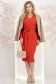 Rochie tricotata rosie midi tip creion decolteu petrecut - StarShinerS 3 - StarShinerS.ro