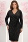 Rochie din catifea neagra cu sclipici auriu scurta tip creion cu decolteu petrecut - StarShinerS 1 - StarShinerS.ro