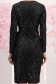 Rochie din catifea neagra cu sclipici argintiu scurta tip creion cu decolteu petrecut - StarShinerS 5 - StarShinerS.ro