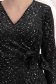 Rochie din catifea neagra cu sclipici argintiu scurta tip creion cu decolteu petrecut - StarShinerS 3 - StarShinerS.ro