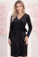 Rochie din catifea neagra cu sclipici argintiu scurta tip creion cu decolteu petrecut - StarShinerS 1 - StarShinerS.ro