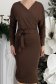 Rochie din modal maro midi tip creion cu decolteu petrecut - StarShinerS 5 - StarShinerS.ro