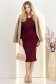 Rochie din modal zmeura midi tip creion decolteu petrecut - StarShinerS 3 - StarShinerS.ro