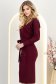 Rochie din modal zmeura midi tip creion decolteu petrecut - StarShinerS 2 - StarShinerS.ro
