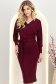 Rochie din modal zmeura midi tip creion decolteu petrecut - StarShinerS 1 - StarShinerS.ro
