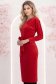 Rochie din catifea rosie midi tip creion cu decolteu petrecut - StarShinerS 2 - StarShinerS.ro