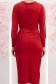 Rochie din catifea rosie midi tip creion cu decolteu petrecut - StarShinerS 4 - StarShinerS.ro