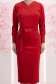 Rochie din catifea rosie midi tip creion cu decolteu petrecut - StarShinerS 5 - StarShinerS.ro
