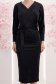 Rochie din catifea neagra midi tip creion cu decolteu petrecut - StarShinerS 4 - StarShinerS.ro
