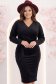 Rochie din catifea neagra midi tip creion cu decolteu petrecut - StarShinerS 1 - StarShinerS.ro