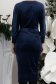 Rochie din catifea bleumarin midi tip creion cu decolteu petrecut - StarShinerS 5 - StarShinerS.ro