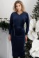 Rochie din catifea bleumarin midi tip creion cu decolteu petrecut - StarShinerS 1 - StarShinerS.ro