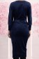 Rochie din catifea bleumarin midi tip creion cu decolteu petrecut - StarShinerS 4 - StarShinerS.ro