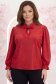 Bluza din catifea cu sclipici rosie cu un croi usor larg si volanase la maneca - StarShinerS 1 - StarShinerS.ro