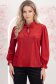 Bluza din catifea cu sclipici rosie cu un croi usor larg si volanase la maneca - StarShinerS 1 - StarShinerS.ro