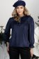 Mornarsko plava bluza za žene širok baršun 1 - StarShinerS.hr
