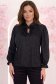 Bluza din catifea cu sclipici neagra cu un croi usor larg si volanase la maneca - StarShinerS 1 - StarShinerS.ro