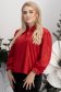 Bluza din catifea cu sclipici rosie cu un croi usor larg si volanase la maneca - StarShinerS 2 - StarShinerS.ro