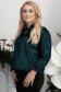 Bluza din catifea cu sclipici verde cu un croi usor larg si volanase la maneca - StarShinerS 2 - StarShinerS.ro