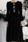 Rochie din catifea neagra midi in clos accesorizata cu fundite si pietre strass frontal 7 - StarShinerS.ro
