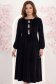 Rochie din catifea neagra midi in clos accesorizata cu fundite si pietre strass frontal 2 - StarShinerS.ro