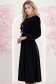 Rochie din catifea neagra midi in clos accesorizata cu fundite si pietre strass frontal 2 - StarShinerS.ro