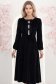 Rochie din catifea neagra midi in clos accesorizata cu fundite si pietre strass frontal 1 - StarShinerS.ro