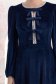 Rochie din catifea bleumarin midi in clos accesorizata cu fundite si pietre strass frontal 3 - StarShinerS.ro